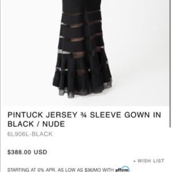 Tadashi Shoji Black Gow With Tags - Picture 11 of 12